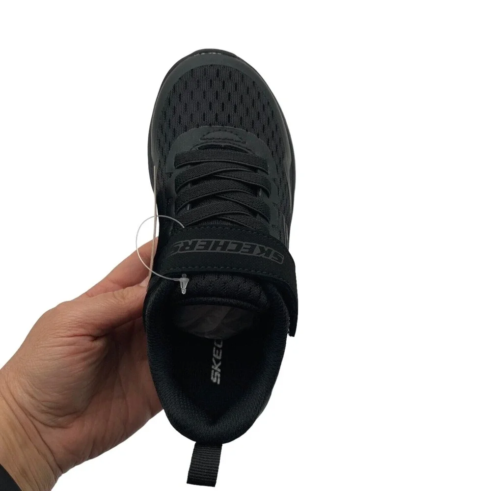Skechers MicroSpec Max Youth‎ Boys Slip-on Sneaker Size 1 Solid Black Shoes